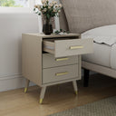 3 Drawer Bedside Table - Oslo Taupe Range