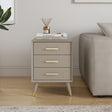 3 Drawer Bedside Table - Oslo Taupe Range
