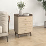 Cream 3 Drawer Bedside Table - Oswin Range