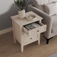 3 Drawer Bedside Table - Rowley Taupe Grey Range