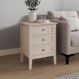 3 Drawer Bedside Table - Rowley Taupe Grey Range