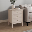 3 Drawer Bedside Table - Rowley Taupe Grey Range