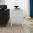 3 Drawer Bedside Table - Rowley White Range