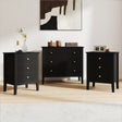 3 Drawer Chest of Drawers and Pair of Bedside Tables - Hales Black Range