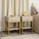 3 Drawer Chest of Drawers, Dressing Table &amp; Pair of One Drawer Bedside Tables - Liana Taupe Range