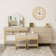 3 Drawer Chest of Drawers, Dressing Table & Pair of One Drawer Bedside Tables - Liana Taupe Range