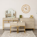 3 Drawer Chest of Drawers, Dressing Table & Pair of One Drawer Bedside Tables - Liana Taupe Range