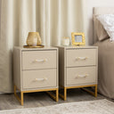 3 Drawer Chest of Drawers, Dressing Table &amp; Pair of Two Drawer Bedside Tables - Liana Taupe Range