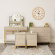 3 Drawer Chest of Drawers, Dressing Table & Pair of Two Drawer Bedside Tables - Liana Taupe Range