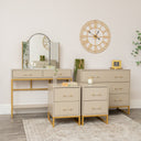 3 Drawer Chest of Drawers, Dressing Table &amp; Pair of Two Drawer Bedside Tables - Liana Taupe Range