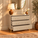 3 Drawer Chest of Drawers, Dressing Table Set &amp; Pair of One Drawer Bedside Tables - Liana Taupe Range