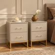 3 Drawer Chest of Drawers, Dressing Table Set &amp; Pair of Two Drawer Bedside Tables - Liana Taupe Range
