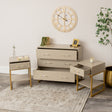 3 Drawer Chest of Drawers &amp; Pair of One Drawer Bedside Tables - Liana Taupe Range