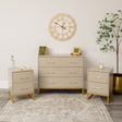 3 Drawer Chest of Drawers & Pair of Two Drawer Bedside Tables - Liana Taupe Range