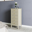3 Drawer Chest of Drawers, Tall 5 Drawer Bedside Table and Pair of 3 Drawer Bedside Tables - Hales Taupe Range