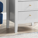 3 Drawer Chest of Drawers, Tall 5 Drawer Bedside Table, Pair of 3 Drawer Bedside Tables and Dressing Table Set - Hales White Range