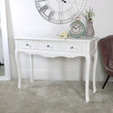 Large White 3 Drawer Console/Dressing Table - Victoria Range