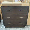 3 Drawer Dark Wood Chest of Drawers - Kingsley Range