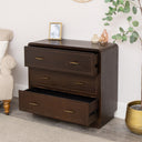 3 Drawer Dark Wood Chest of Drawers - Kingsley Range