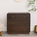 3 Drawer Dark Wood Chest of Drawers - Kingsley Range