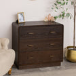3 Drawer Dark Wood Chest of Drawers - Kingsley Range