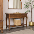 3 Drawer Dark Wood Console Table with Shelf - Ashwell Range