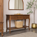 3 Drawer Dark Wood Console Table with Shelf - Ashwell Range