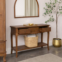 3 Drawer Dark Wood Console Table with Shelf - Ashwell Range