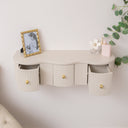 3 Drawer Reeded Wall Mounted Floating Console &amp; Dressing Table - Willow Taupe-Grey Range