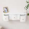3 Drawer Reeded Wall Mounted Floating Console &amp; Dressing Table - Willow White Range