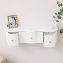 3 Drawer Reeded Wall Mounted Floating Console &amp; Dressing Table - Willow White Range