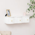 3 Drawer Reeded Wall Mounted Floating Console &amp; Dressing Table - Willow White Range