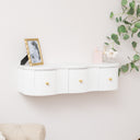 3 Drawer Reeded Wall Mounted Floating Console &amp; Dressing Table - Willow White Range