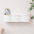 3 Drawer Reeded Wall Mounted Floating Console & Dressing Table - Willow White Range