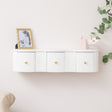 3 Drawer Reeded Wall Mounted Floating Console &amp; Dressing Table - Willow White Range