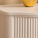 3 Drawer Reeded Wall Mounted Floating Dressing Table &amp; Pair of Bedside Tables - Willow White Range