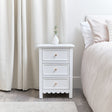 3 Drawer Scallop Bedside Table - Staunton White Range