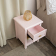 One Drawer Scalloped Bedside Table - Staunton Pink Range