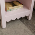 One Drawer Scalloped Bedside Table - Staunton Pink Range