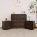 3 Drawer Wooden Chest of Drawers and Pair of 2 Drawer Bedside Tables - Kingsley Range