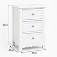 Pair of Scalloped 3 Drawer Bedside Tables - Staunton White Range