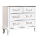 Antique White 4 Drawer Chest of Drawer & Pair of 3 Drawer Bedside Tables - Pays Blanc Range