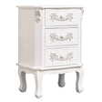 Antique White 4 Drawer Chest of Drawer & Pair of 3 Drawer Bedside Tables - Pays Blanc Range