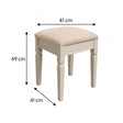Taupe-Grey Cushioned Dressing Table Stool - Daventry Taupe-Grey Range