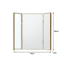 Large Gold Dressing Table Triple Mirror - 70cm x 60cm