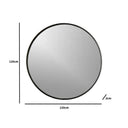 Extra Large Round Black Wall Mirror 120cm x 120cm (1.2M x 1.2M)