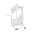 Antique White Mirrored Wardrobe - Pays Blanc Range