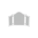 Antique White Dressing Table Desk with Triple Mirror and Stool - Pays Blanc Range