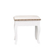 Antique White Dressing Table Desk with Triple Mirror and Stool - Pays Blanc Range