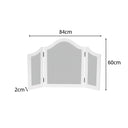 Antique White Dressing Table Desk with Triple Mirror and Stool - Pays Blanc Range